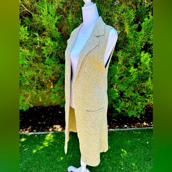 Monteau Women’s Gray/Tan Long Sleeveless Vest XS - Picture 3 of 4